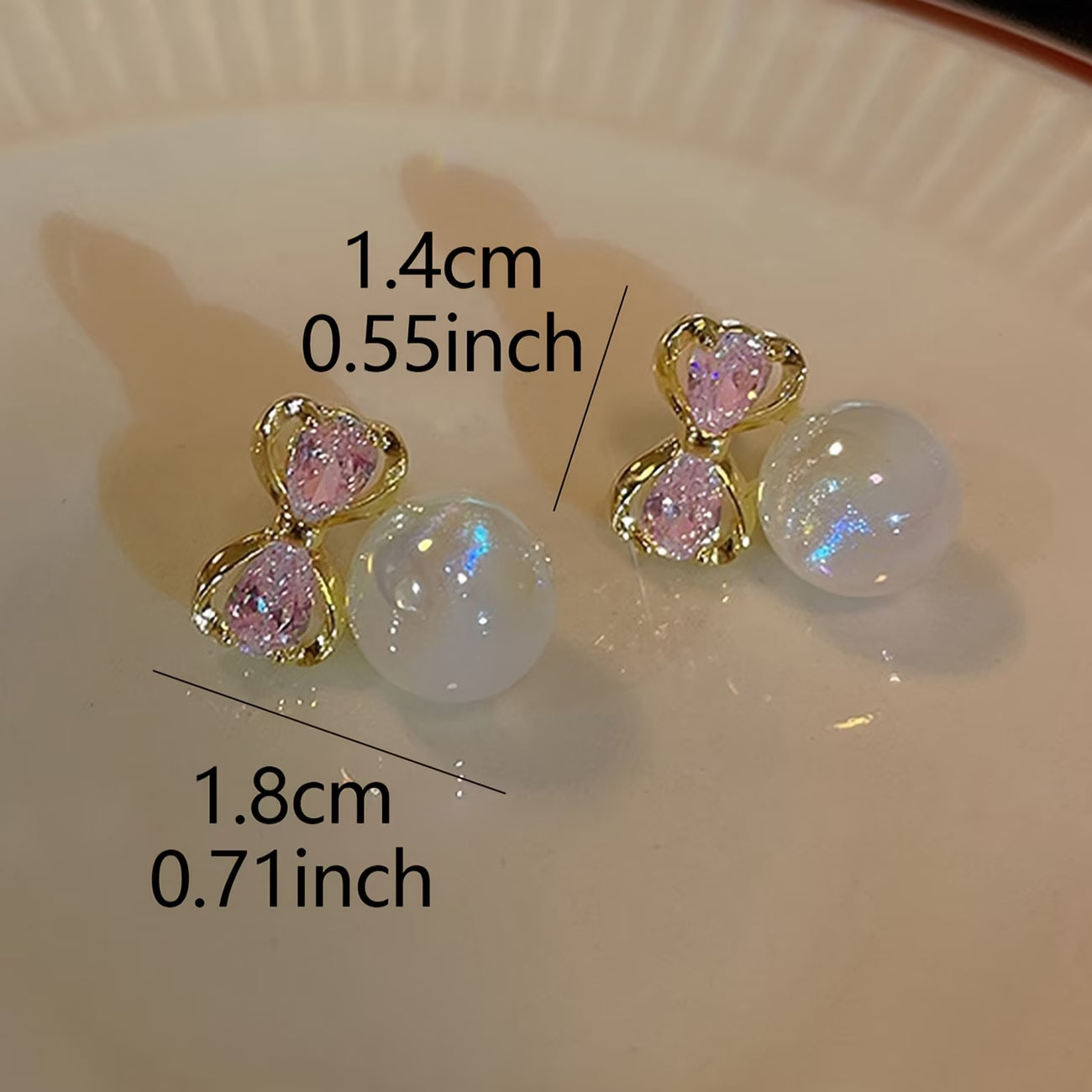 Rosé Sapphire Pearl Earrings