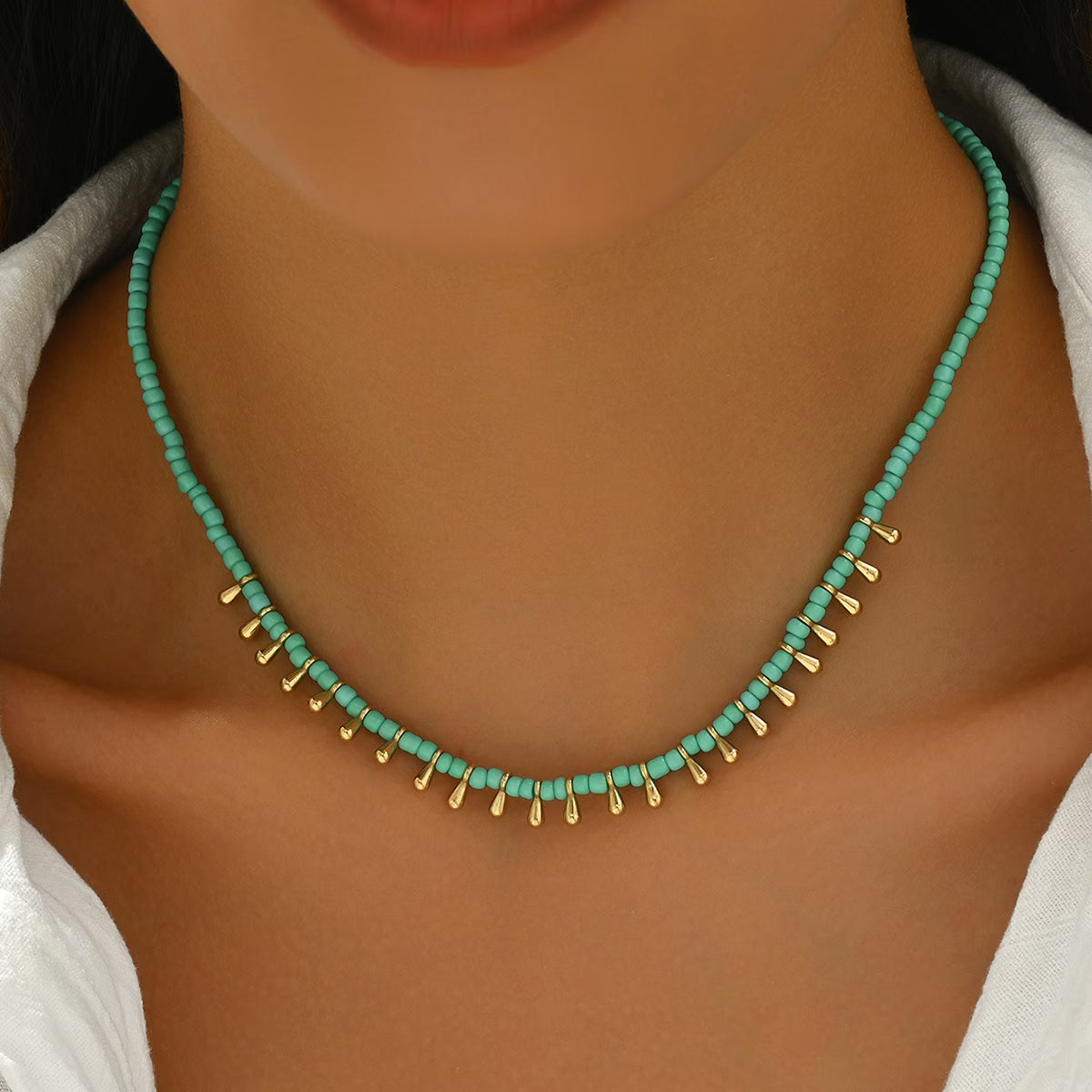 Subtle Turquoise and Pearl Necklace