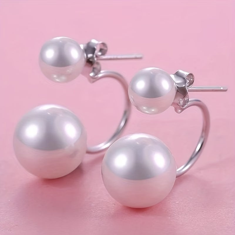 Double Pearl Bold Earrings