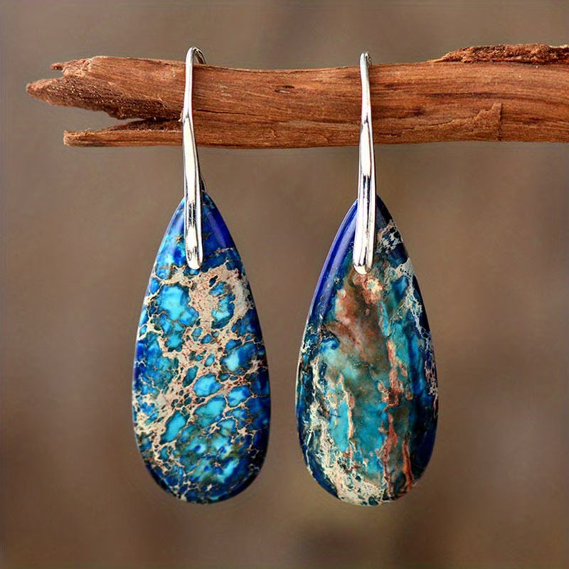 Radiant Blue Stone Earrings
