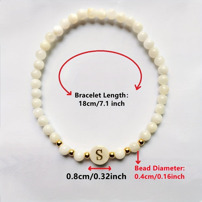 Size guide for the Elegant Initial Pearl Bracelet