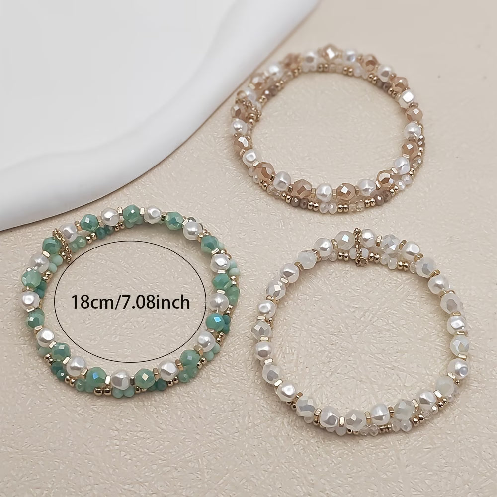 Bohemian Pearl Turquoise Bracelet Set