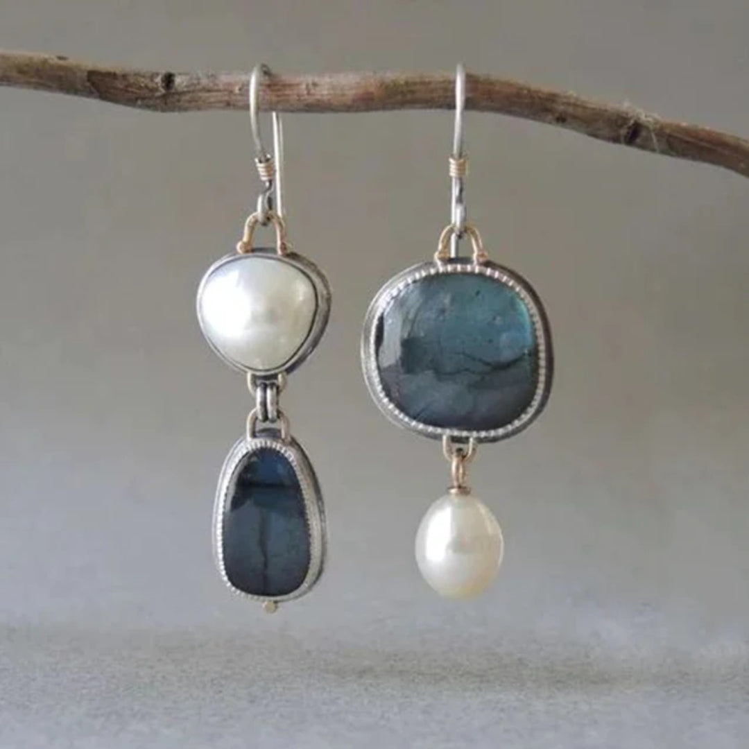 Graceful Blue Pearl Earrings