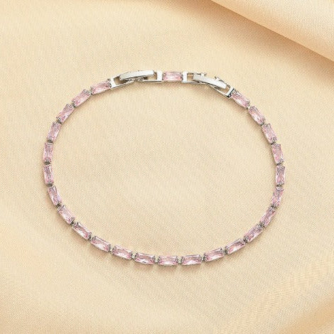 Elegant Rosé Sapphire Gold Tennis Bracelet