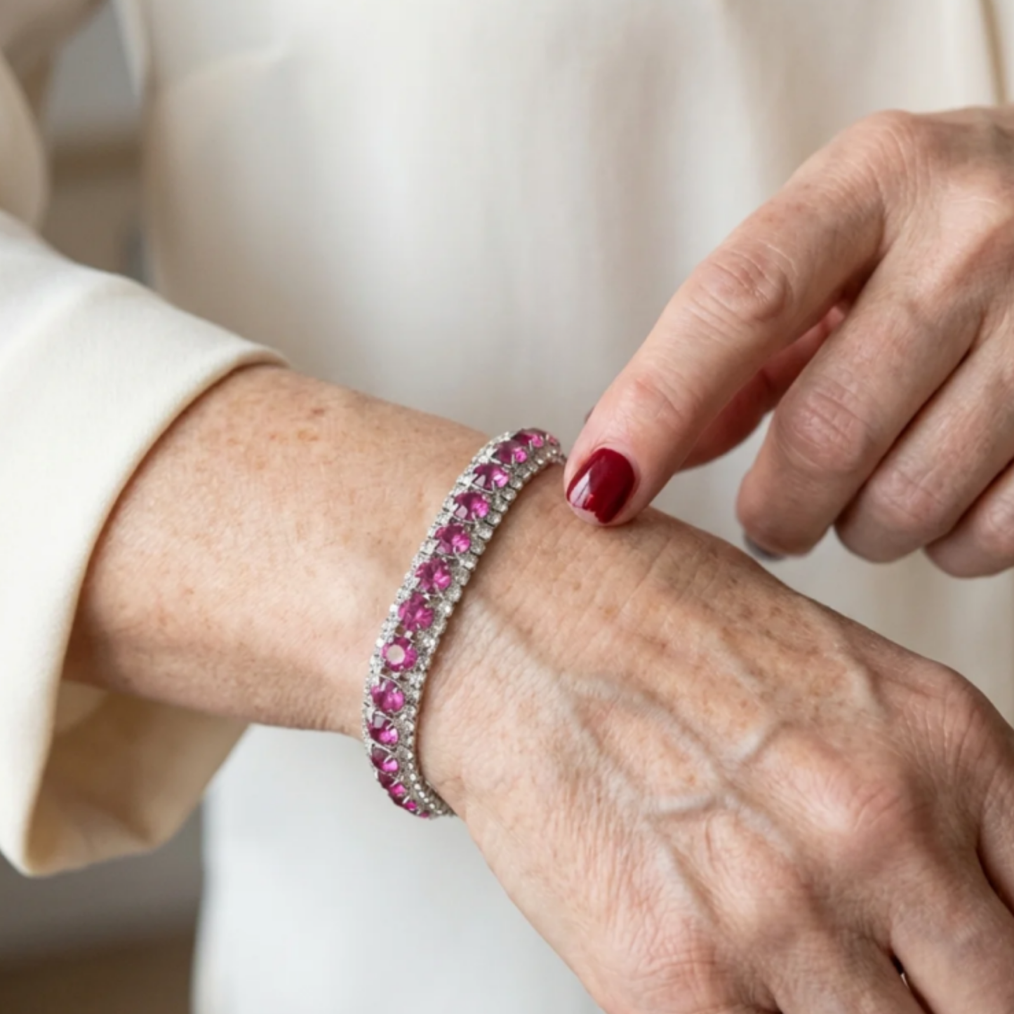 Sophisticated Rosé Sapphire Tennis Bracelet