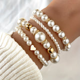 Pearl Stacking Bracelet Set of 4