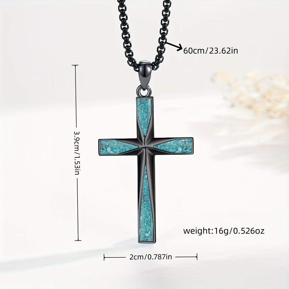 Heavenly Turquoise Cross Chain Necklace