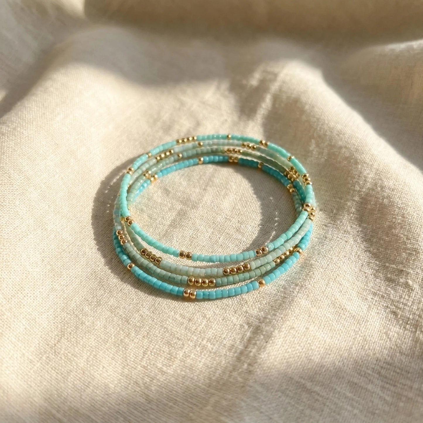 Minimal Turquoise Beaded Bracelet Set