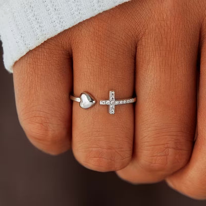 Romantic Adjustable Heart Zirconia Ring