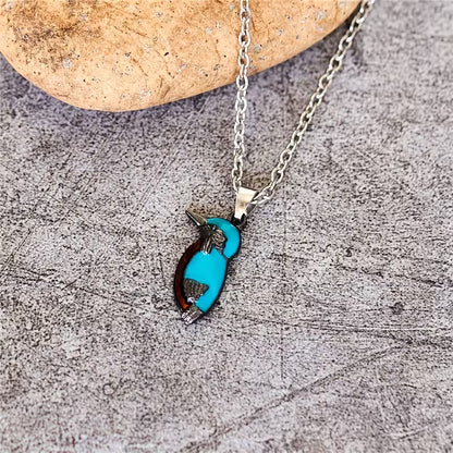 Delicate Turquoise Bird Pendant Necklace