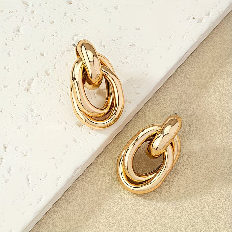 Gold Knotted Unique Earrings