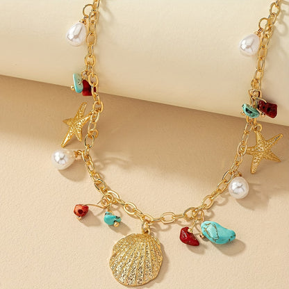 Coastal Pearl and Turquoise Shell Bracelet