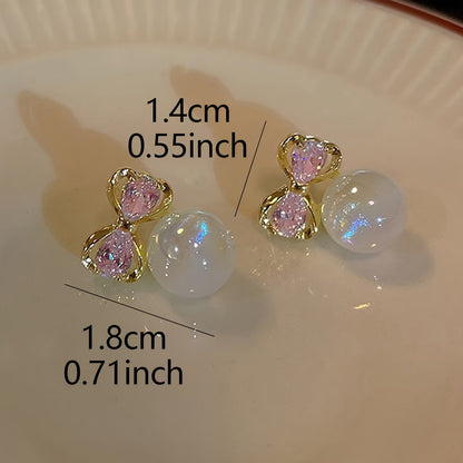 Rosé Sapphire Pearl Earrings
