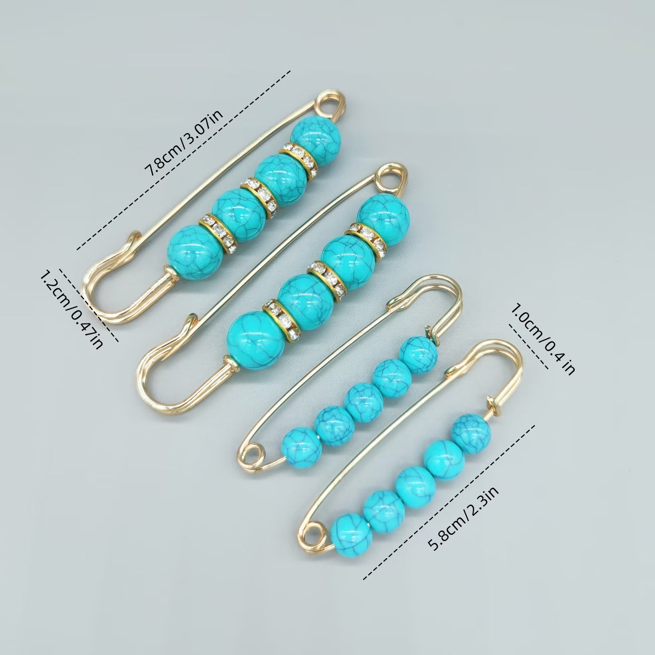 Elegant Turquoise Pin Brooch, (1 Piece)