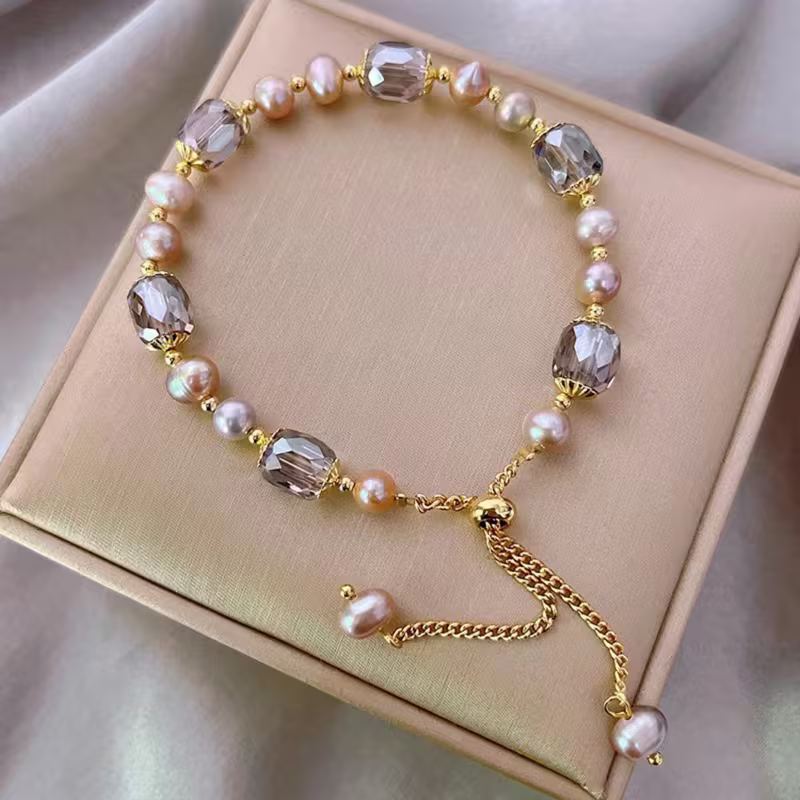 Elegant Champagne Pearl Bracelet