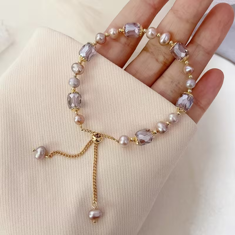 Elegant Champagne Pearl Bracelet