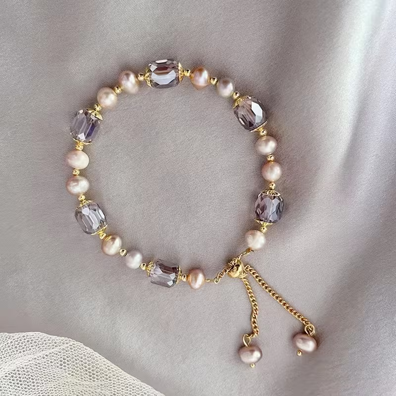 Elegant Champagne Pearl Bracelet