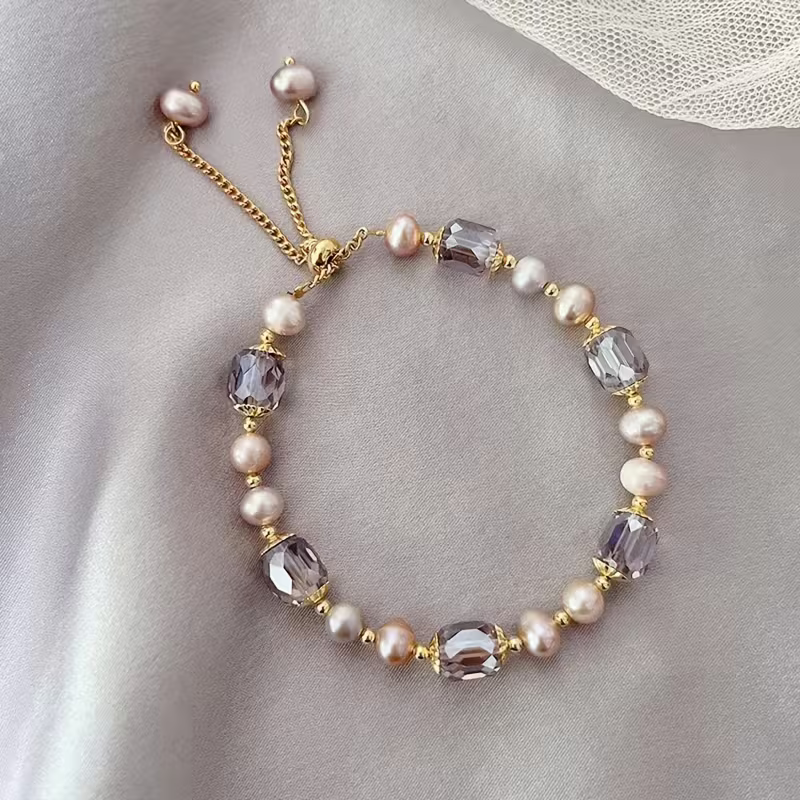Elegant Champagne Pearl Bracelet