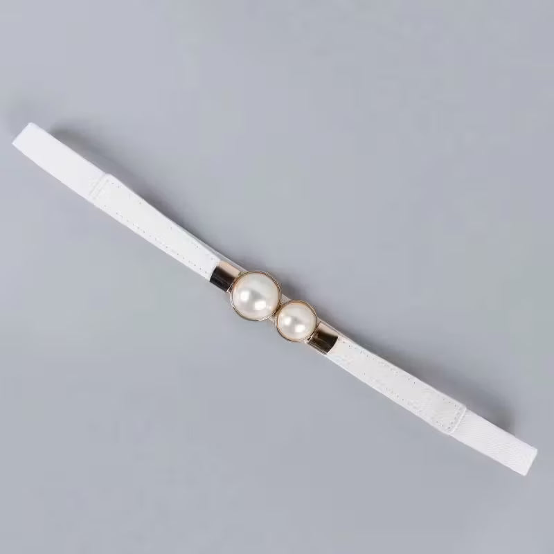 Elegant Double Pearl Stretch Buckle
