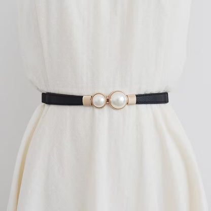 Elegant Double Pearl Stretch Buckle