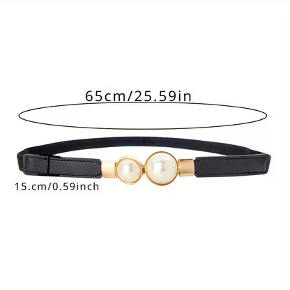 Elegant Double Pearl Stretch Buckle