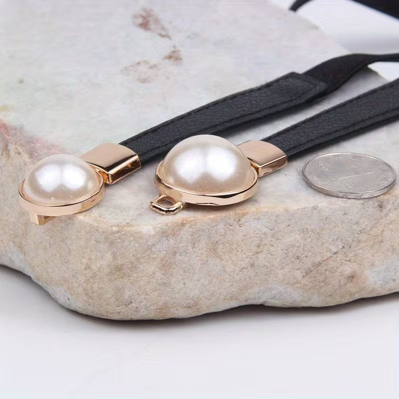 Elegant Double Pearl Stretch Buckle