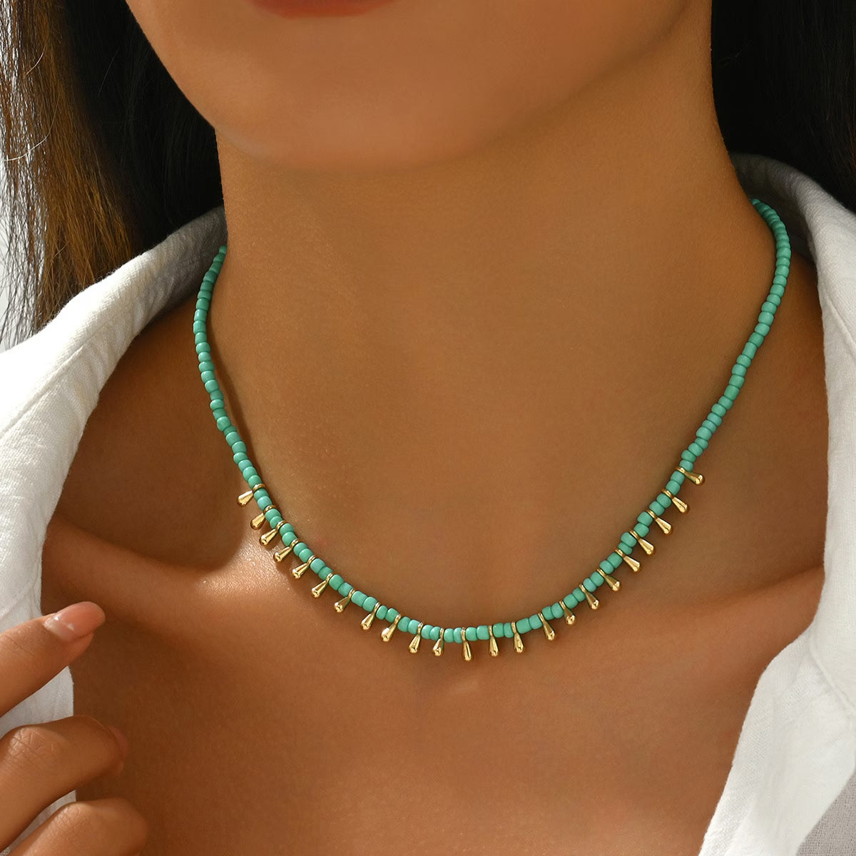 Subtle Turquoise and Pearl Necklace
