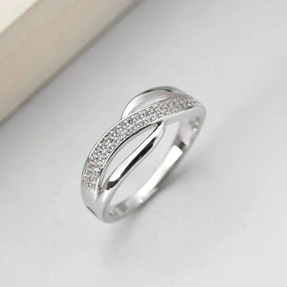Sophisticated Gold Zirconia Statement Ring