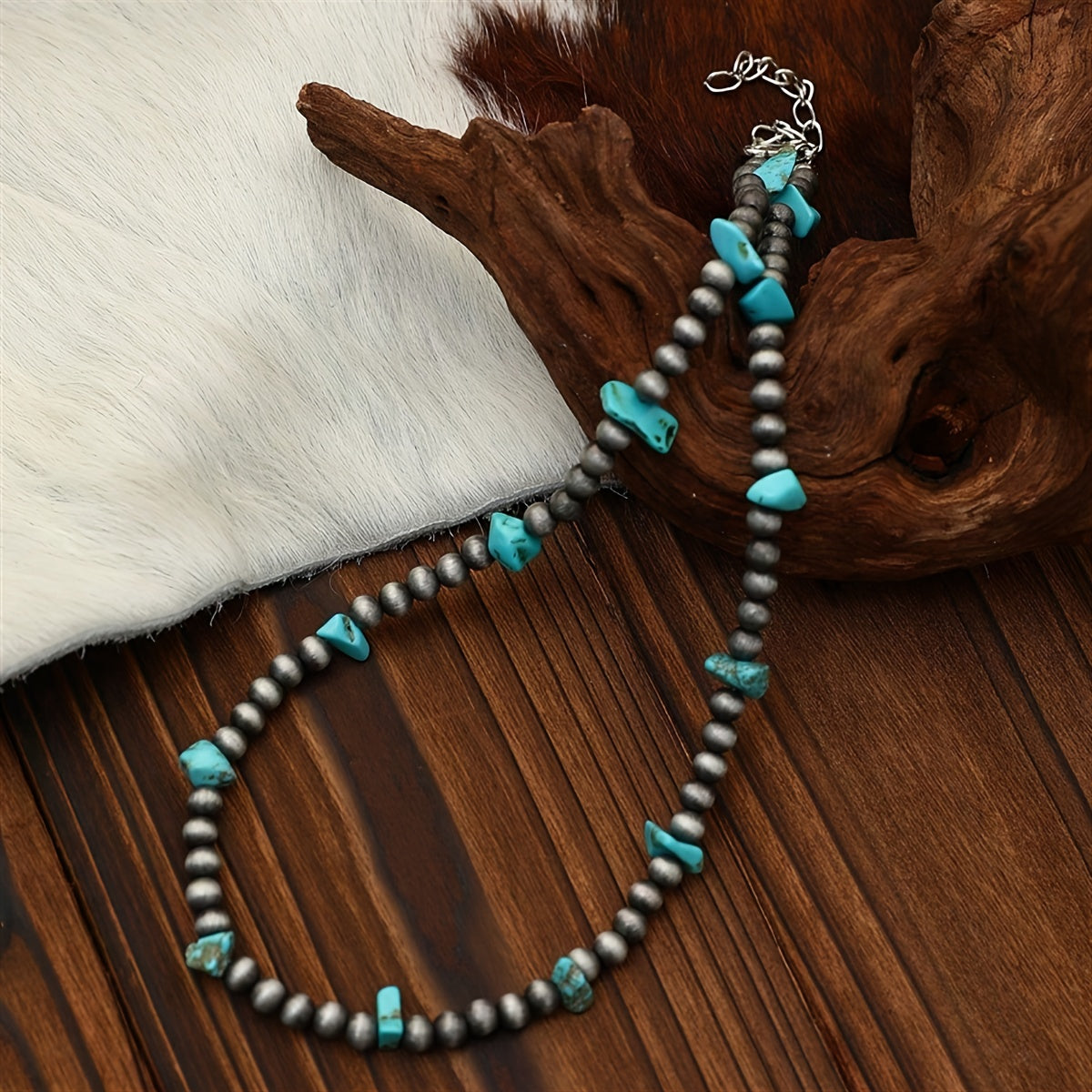 Classic Round Turquoise Beaded Necklace