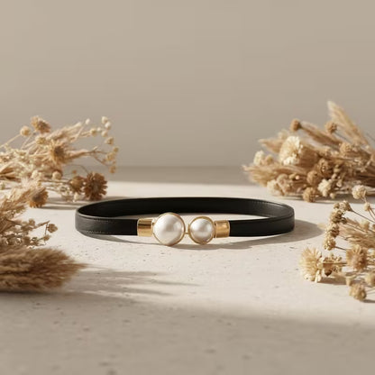 Elegant Double Pearl Stretch Buckle