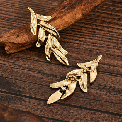 Gracefully Timeless Gold Leaf Earrings