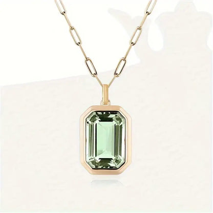 Emmy Minimalist Emerald Necklace