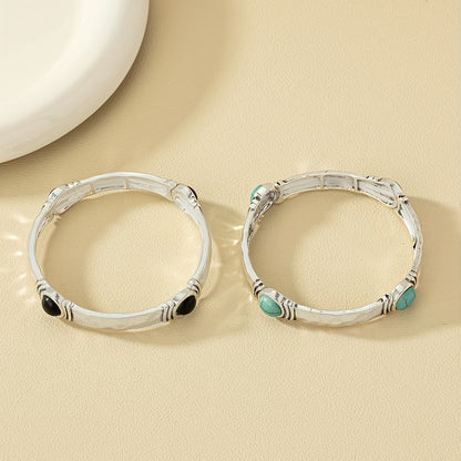 Bohemian Silver Turquoise Bracelet