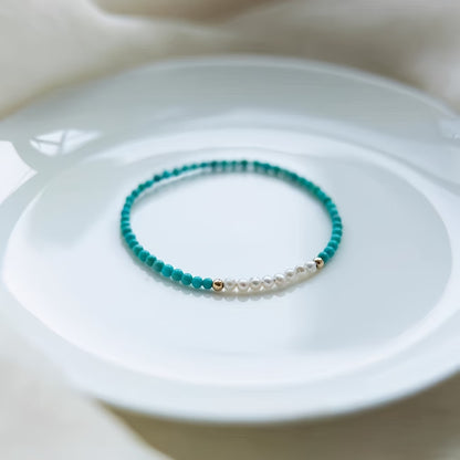 Subtle Pearl Turquoise Bracelet
