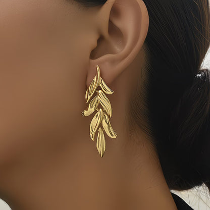 Gracefully Timeless Gold Leaf Earrings