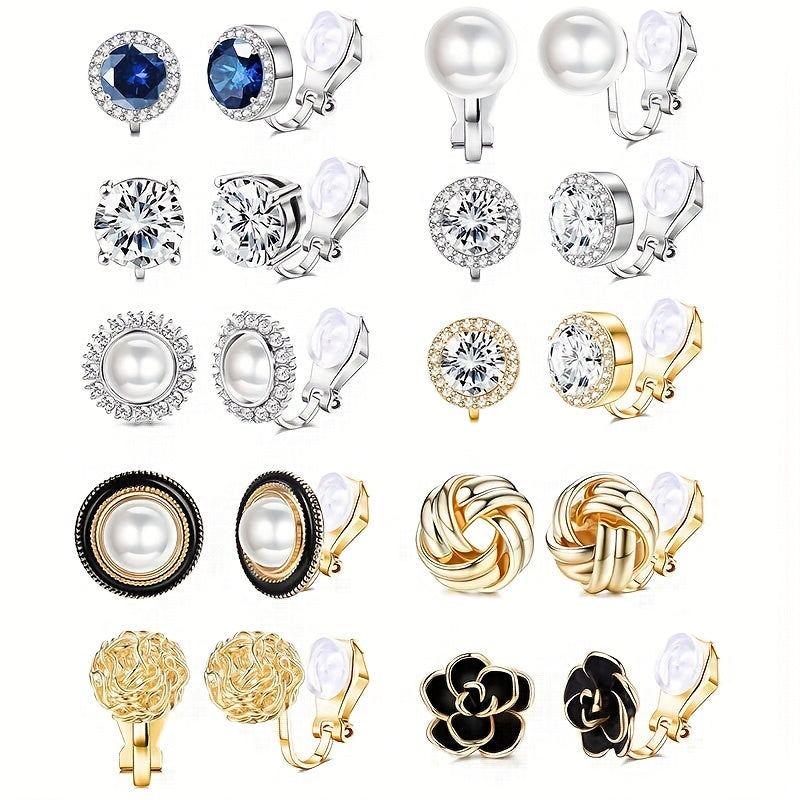 Selection of pearl and stone clip-on studs from the set