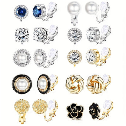 Selection of pearl and stone clip-on studs from the set