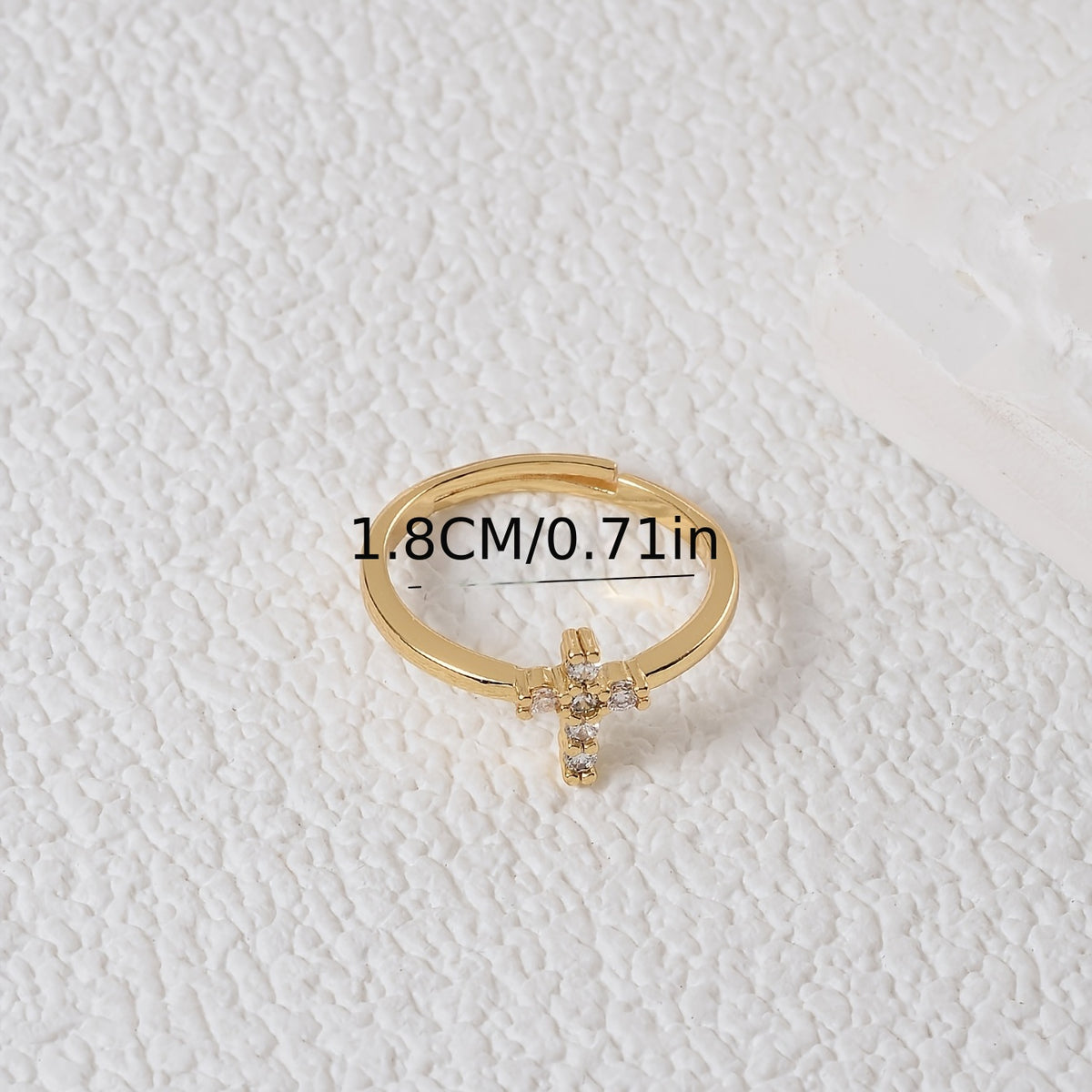 Radiant Adjustable Cross Zirconia Ring
