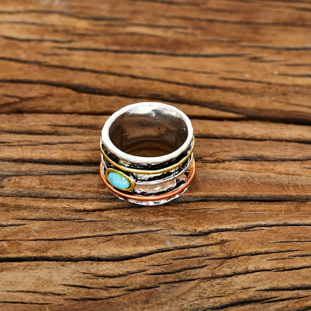 Bohemian Turquoise Inlaid Ring