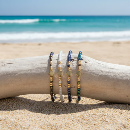 Subtle Heart Beaded Bracelet Set of 7