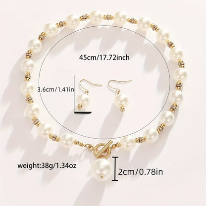 Chunky Pearl Statement Necklace Set