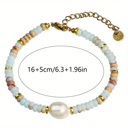 Elegant Beach Pearl Turquoise Bracelet