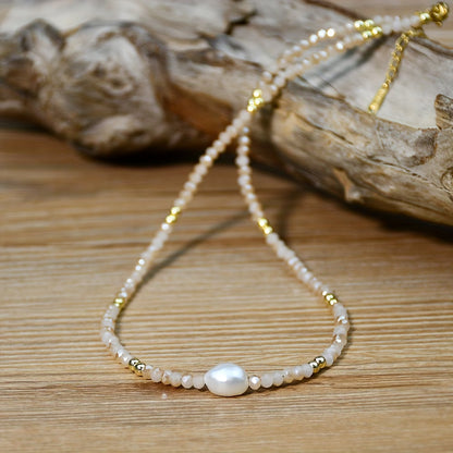 Minimal Beach Pearl Necklace