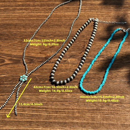 Layered Y-Chain Beaded Necklace Set (3 pcs)