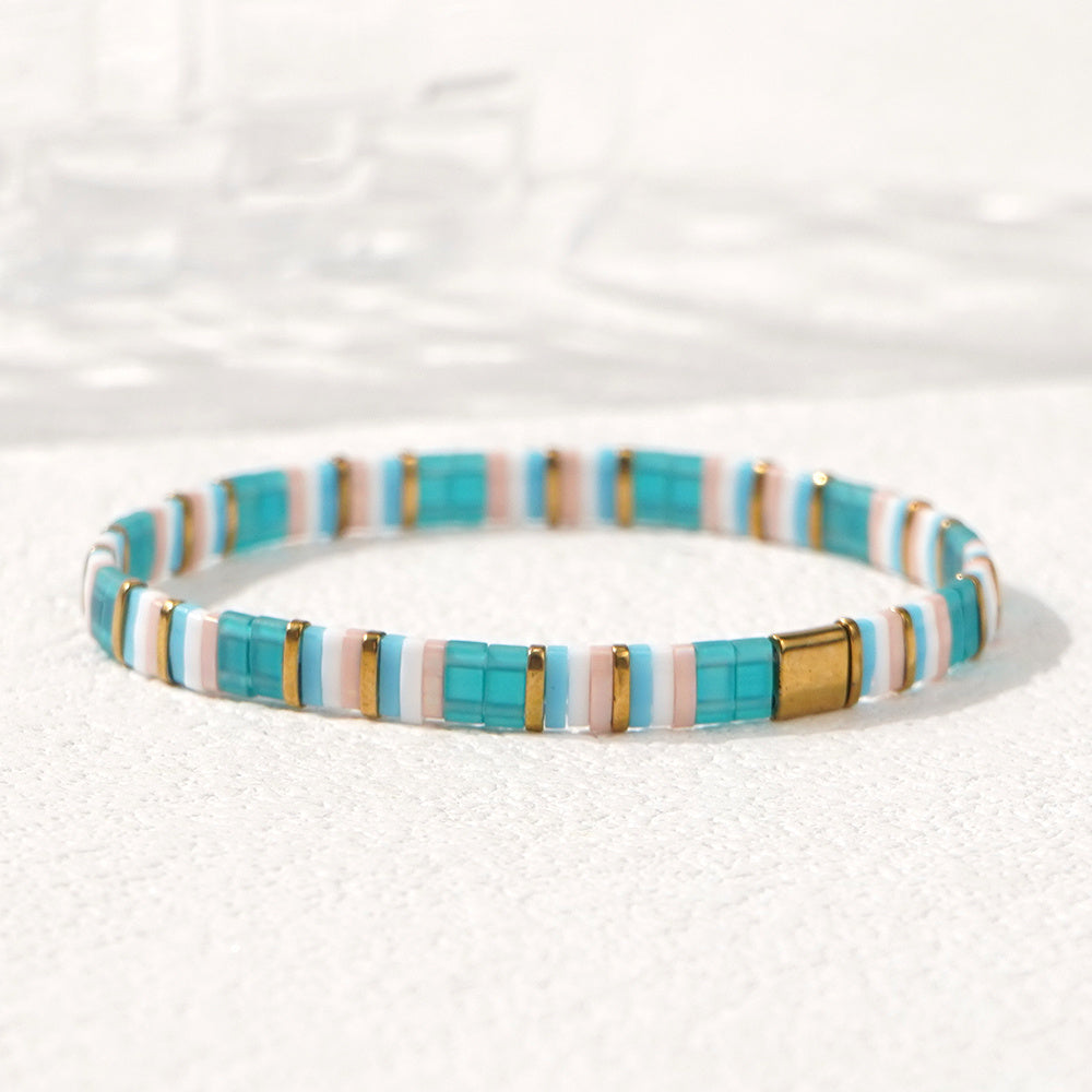 Size guide for the Bohemian Turquoise Tile Bracelet