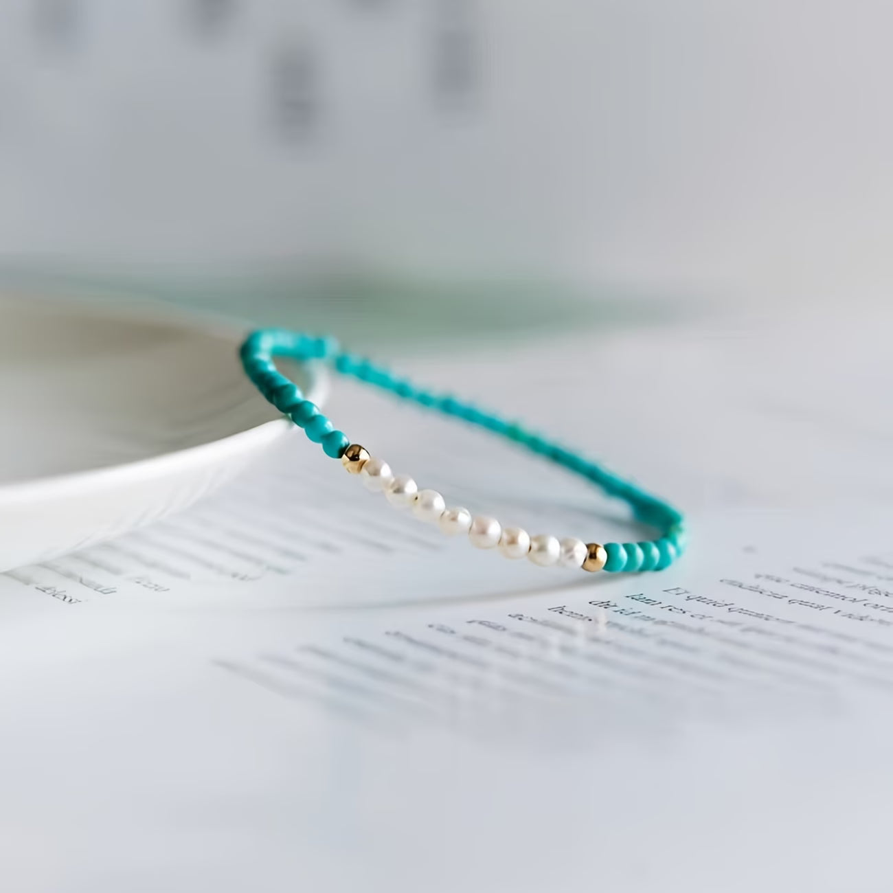 Subtle Pearl Turquoise Bracelet