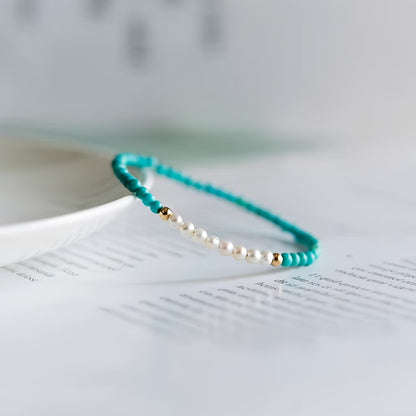 Subtle Pearl Turquoise Bracelet