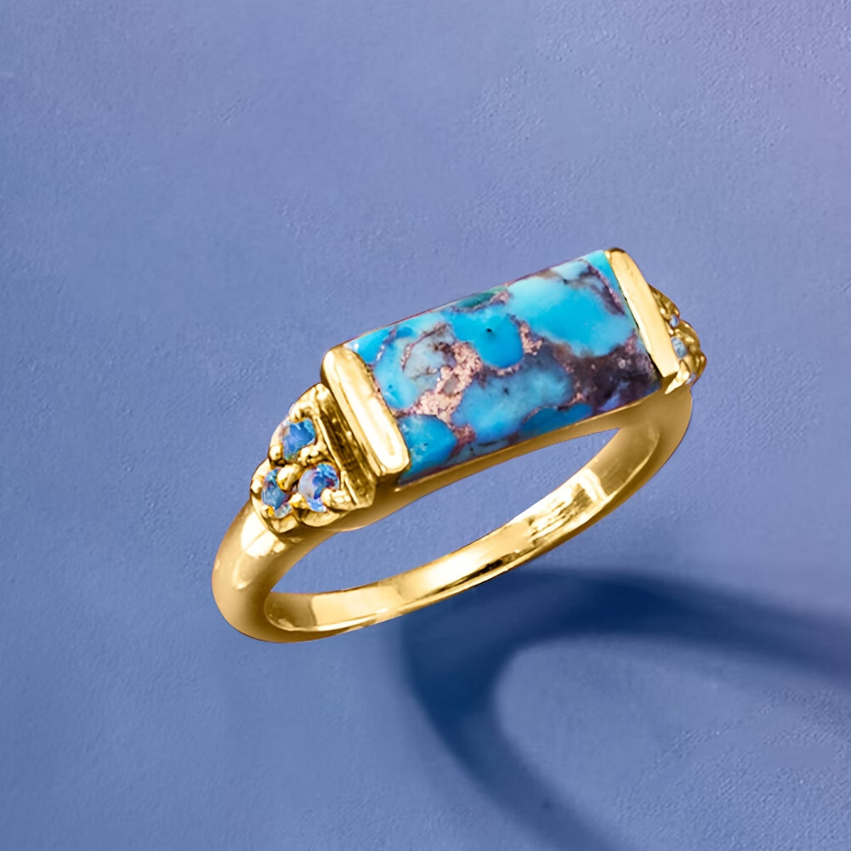 Bohemian Gold Turquoise Ring