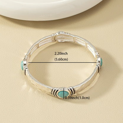 Bohemian Silver Turquoise Bracelet