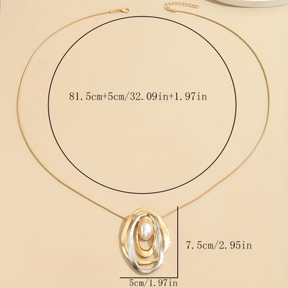 Size guide for the Statement Pearl Geometric Pendant Necklace